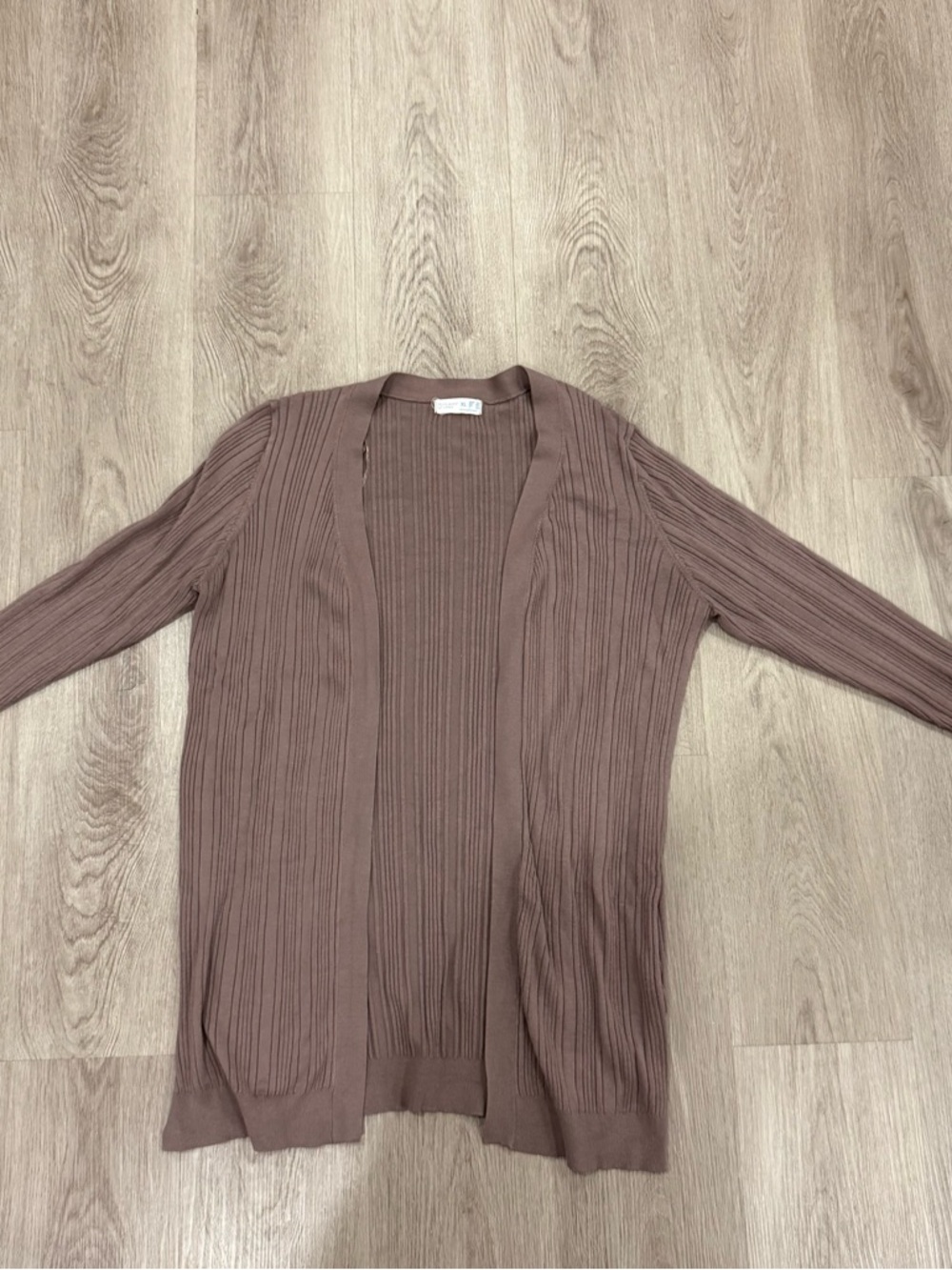 Primark Ribbed Open-Front Cardigan Sweater in Brown